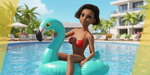 3d Afro American Female Character Low Poly 3d Model — Stylized 3D Character