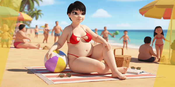Viii 3d Plus Size Female Model Fat Woman Stylized Girl Cartoon Low Poly 3d Model — Stylized Cartoon 3D Character Fully Rigged for Blender