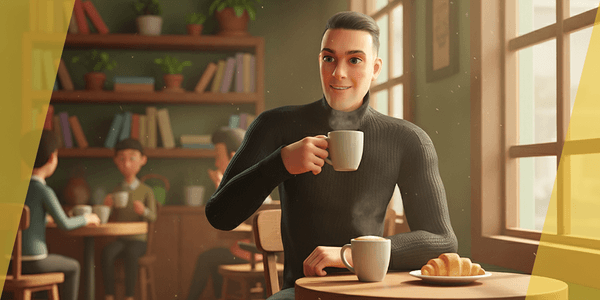 Casual Male Turtle Neck — Stylized Cartoon 3D Character Model Fully Rigged for Blender