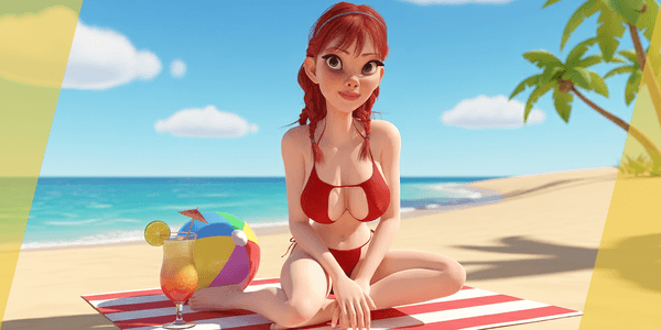 Cartoon Girl With Stylized Red Hair — Stylized Cartoon 3D Character Model Fully Rigged for Blender