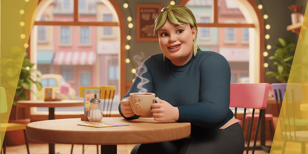 Everyday Outfit Plus Size Jeans Female Model — Stylized Cartoon 3D Character Model Fully Rigged for Blender