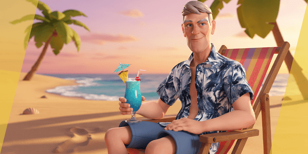 Stylized Tourist Character With Hawaiian Shirt Relaxed Vacationer — Stylized Cartoon 3D Character Model Fully Rigged for Blender