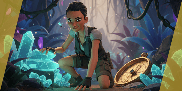 Explorer Adventurous Black Woman With Gear — Stylized Cartoon 3D Character Model Fully Rigged for Blender