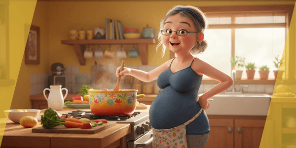 Cartoon Old Woman With Casual Clothes And Glasses — Stylized Cartoon 3D Character Model Fully Rigged for Blender