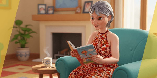 Stylized Elderly Woman In Retro Outfit — Stylized Cartoon 3D Character Model Fully Rigged for Blender