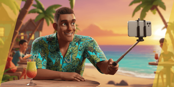 Cartoon Man In Tropical Shirt And Sandals — Stylized Cartoon 3D Character Model Fully Rigged for Blender
