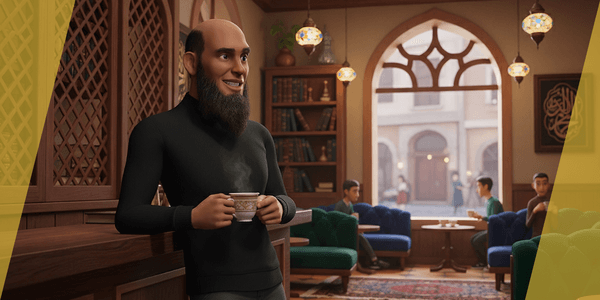 Bald And Bearded Elderly Man In Sweater — Stylized Cartoon 3D Character Model Fully Rigged for Blender