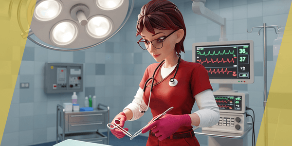 Red Scrubs Cartoon Doctor Fully Rigged Healthcare Worker — Stylized Cartoon 3D Character Model Fully Rigged for Blender