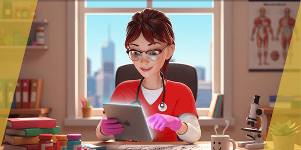 Toon Female Medic Rigged Model Nurse Medical Doctor — Stylized Cartoon 3D Character Model Fully Rigged for Blender