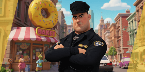 Rigged Police Officer Toon Character Toon Cop — Stylized Cartoon 3D Character Model Fully Rigged for Blender