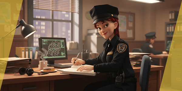 Stylized Female Police Officer Rigged Woman Cop Policewoman — Stylized Cartoon 3D Character Model Fully Rigged for Blender