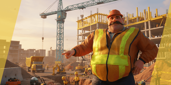 Stylized Cartoon Construction Worker Rigged Foreman Builder — Stylized Cartoon 3D Character Model Fully Rigged for Blender