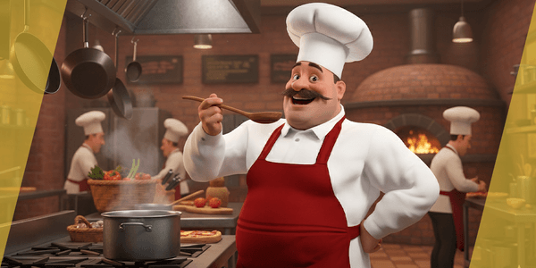 Cartoon Cook With Apron Fully Rigged Stylized Cartoon Chef — Stylized Cartoon 3D Character Model Fully Rigged for Blender